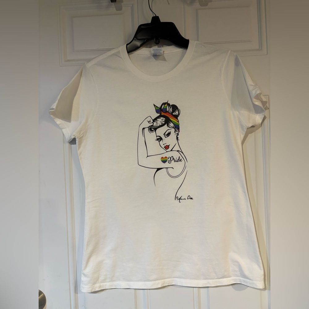 Women's Short Sleeve Pride Tee - White - Picture 2 of 11